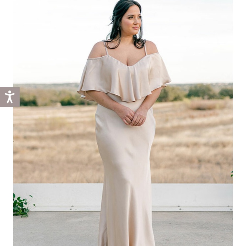 Revelry Bridesmaids Dress - Riley Gold Champagne Convertible